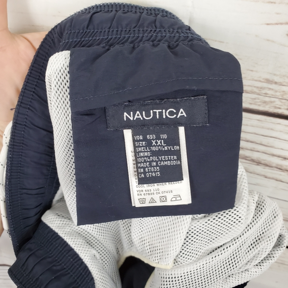 Nautica | Vintage Navy Spellout Side Swim Trunks - Picture 4 of 6